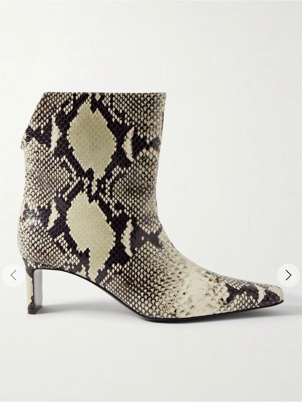KHAITE Ona boots, Snake-Print Ankle Boot NWT